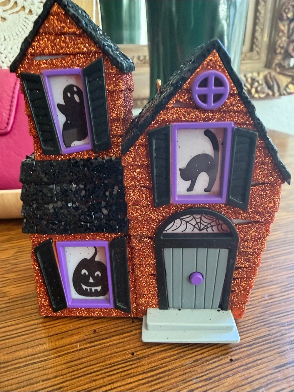 Hallmark Halloween Mysterious Manor Ornament in Orange and Black - Picture 4 of 7